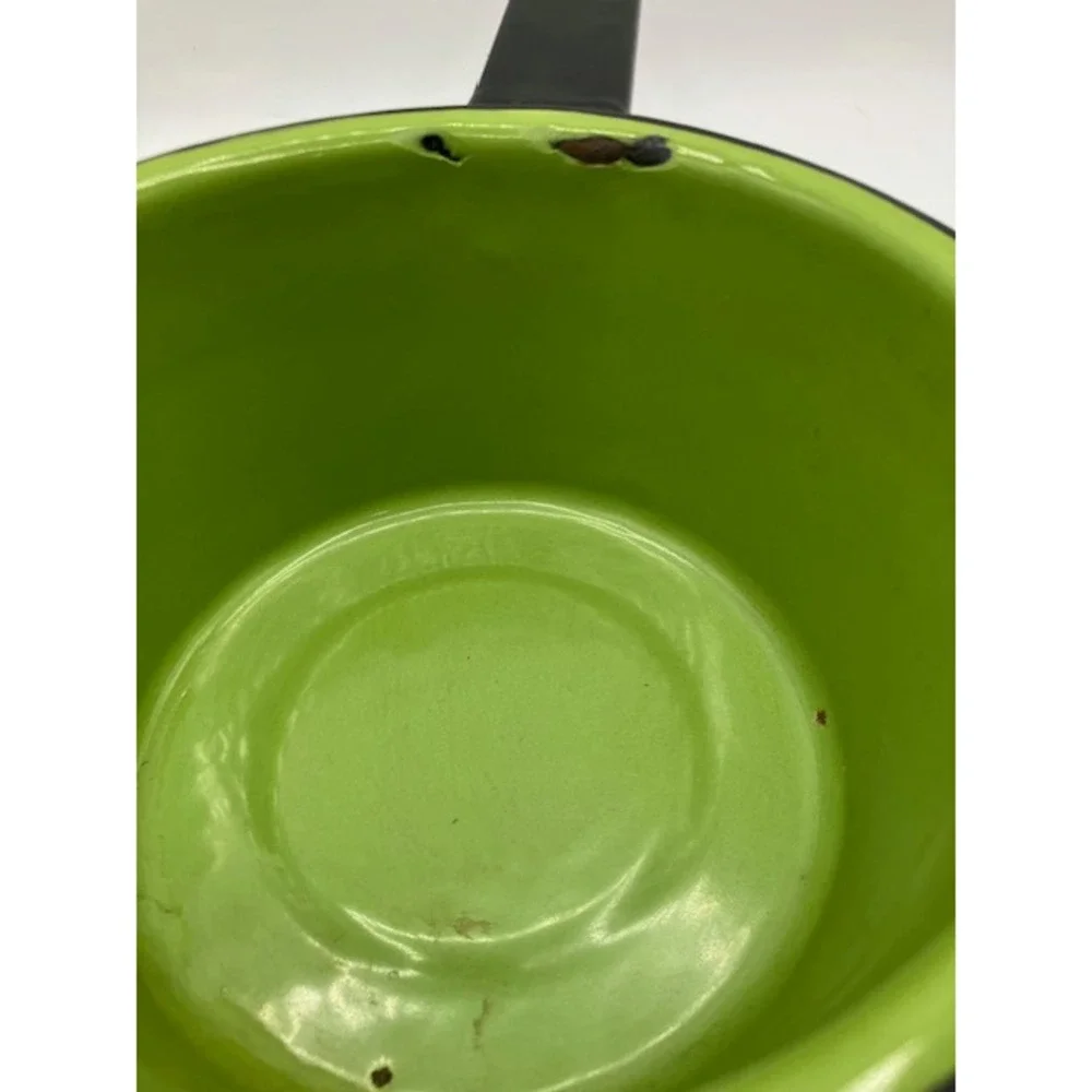 Vintage Saucepan‎ Enamelware Green Mid Century Modern Kitchen Decor 3 cup